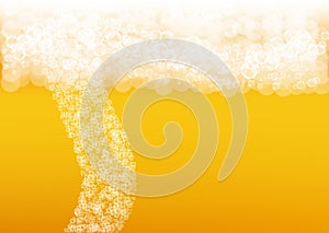 Lager beer. Background with craft splash. Oktoberfest foam.