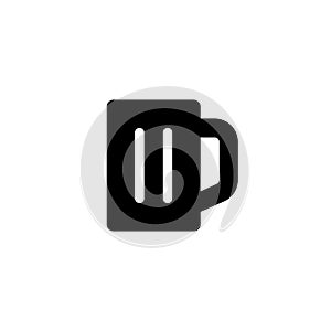 Lager beer black vector icon. Glass or cup with beer isolated. Vector illustration EPS 10