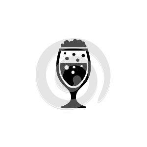 Lager Beer Glass Flat Vector Icon