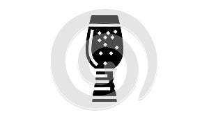 lager beer glass glyph icon animation