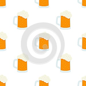 Lager Beer Glass Icon Seamless Pattern