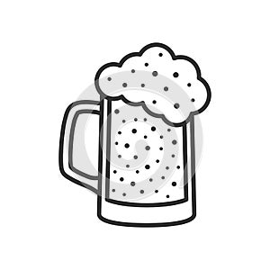 Lager Beer Glass Outline Flat Icon on White