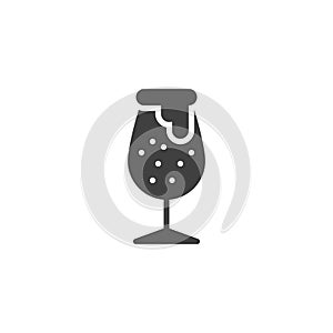 Lager beer glass vector icon