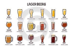 Lager Beer Hand-drawn Icon Set photo