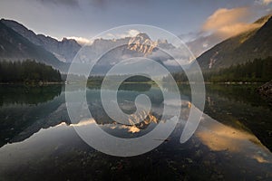 Laghi di fusine,moutain lake in Italian Alps