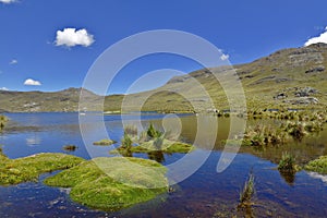 Lago andino with mountains photo