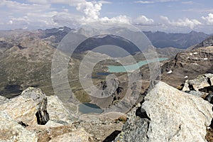 Lago Bianco on the bernina pass in Engadine, switzerland