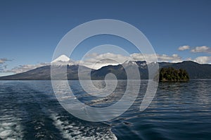 Lago de Todos los Santos with snowy Volcano photo