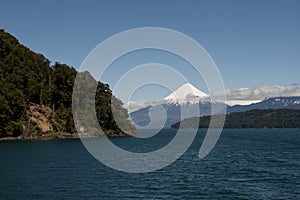 Lago de Todos los Santos with snowy Volcano photo