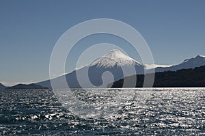 Lago de Todos los Santos with snowy Volcano photo