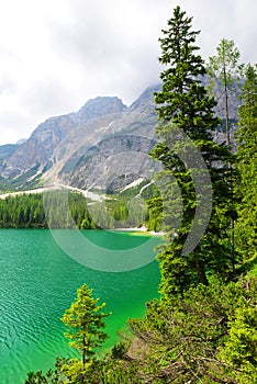 Lago di Braies Pragser Wildsee - Sudtirol, Italy photo