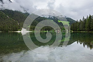 Lago di Dobbiaco in the Italian Alps