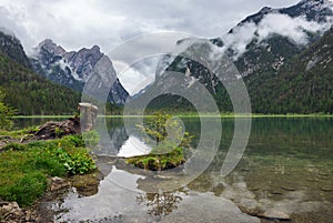 Lago di Dobbiaco in the Italian Alps