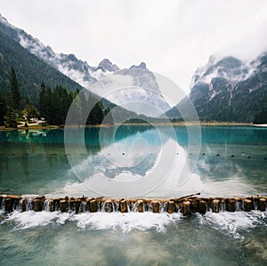 Lago di Dobbiaco or Toblacher See in italy