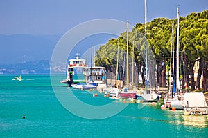 Lago di garda turquoise waterfront in Peschiera view