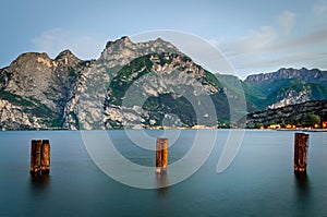 Lago di Garda, view from Torbole at early morning photo