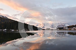 Lago di Misurina at sunrise