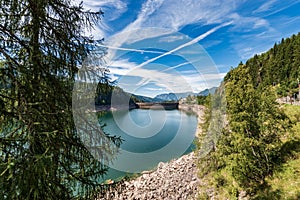 Lago di Paneveggio - Lake with dam - Trentino Alto Adige Italy