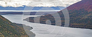 Lago escondido aerial shot, tierra del fuego, argentina photo