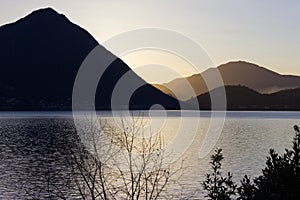 lago maggiore coast sunrise verbania photo