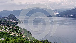 Lago Maggiore seen from Brezzo, Varese, italy photo