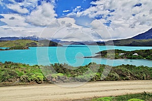 Lago Pehoe in Torres del Paine National Park, Patagonia, Chile