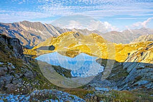 Lago Scuro in the Maggia Valley  Ticino in Switzerland photo