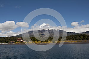 Lago Todos los Santos with snowy Volcano