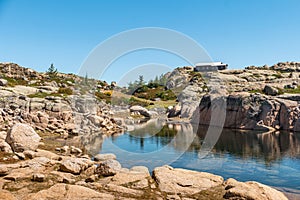 Lagoa Comprida is the largest lake of Serra da Estrela Natural park, Portugal photo