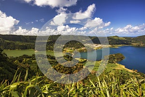 Lagoa das Sete Cidades, Seven Cities Lagoon, in Azores, Sao Miguel Islands