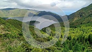 Lagoa do Fogo, crater lake within the Agua de Pau Massif, Sao Miguel Island, Azores, Portugal