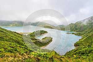 Lagoa do Fogo on the island of Sao Miguel in the Azores, Portugal