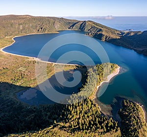 lagoa do fogo, landscape and lake in Sao Miguel, Azores Islands