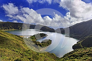 Lagoa do Fogo on San Miguel island of Azores photo