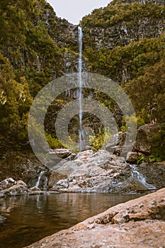 Lagoa do Vento, Risco waterfall in Paul da Serra, Madeira island, Portugal, Rabacal, 25 waterfalls photo