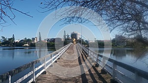 Ponte da Lagoa Do ViolÃÂ£o - Cidade de Torres, Rio Grande do Sul. CÃÂ©u azul. photo