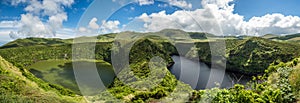 Lagoa Negra and Lagoa Comprida on the Azores island of Flores, P photo