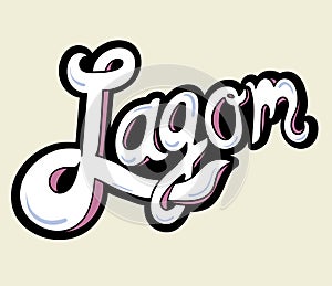 Lagom swedish word isolated on background