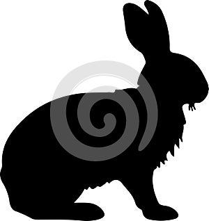 lagomorph Black Silhouette Generative Ai