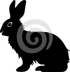 lagomorph Black Silhouette Generative Ai