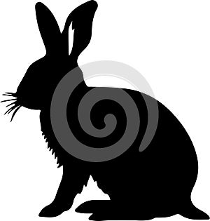lagomorph Black Silhouette Generative Ai