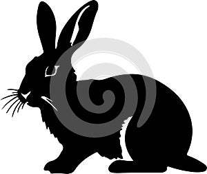 lagomorph Black Silhouette Generative Ai
