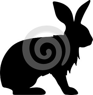 lagomorph Black Silhouette Generative Ai