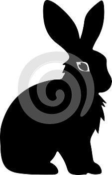 lagomorph Black Silhouette Generative Ai