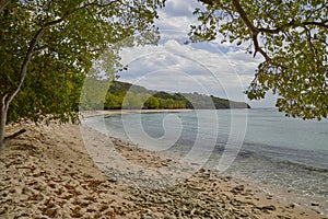 Lagoon Beach Mustique, St Vincent and the Grenadines showing beaches and natural trash