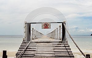 Cambodia. Pier, entrance is forbidden photo