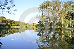 Lagoon of the city park in late afternoon in SÃ£o JosÃ© dos Campos