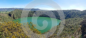 Lagoon or lake of guatavita in Colombia, source of the el dorado legend