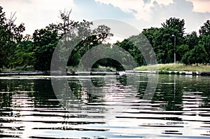 Lagoon landscape where rivers and lagoons meet. background