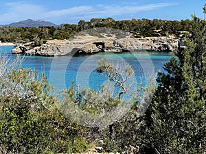 lagoon in Mondrago Natural Park , Mallorca